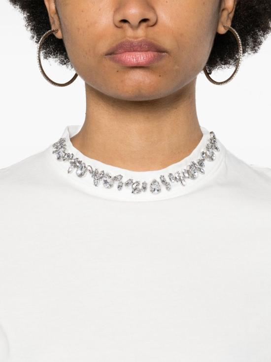 26FW 골든구스 카보숑 크리스탈 티셔츠 GWP01220 P00067310363 WHITE - GOLDEN GOOSE