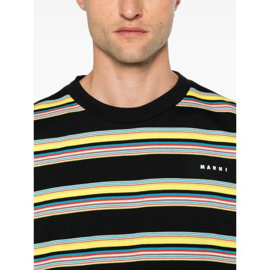 26FW 마르니 반팔 티셔츠 UTC682 HUJY0001S0 STY48 BLACK YELLOW - MARNI