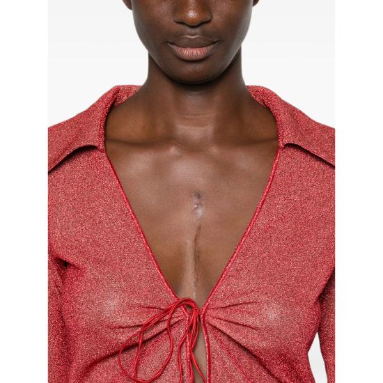 26FW 오세리 블라우스 LCF257 LUREX PLUM CORAL RED - OSÉREE