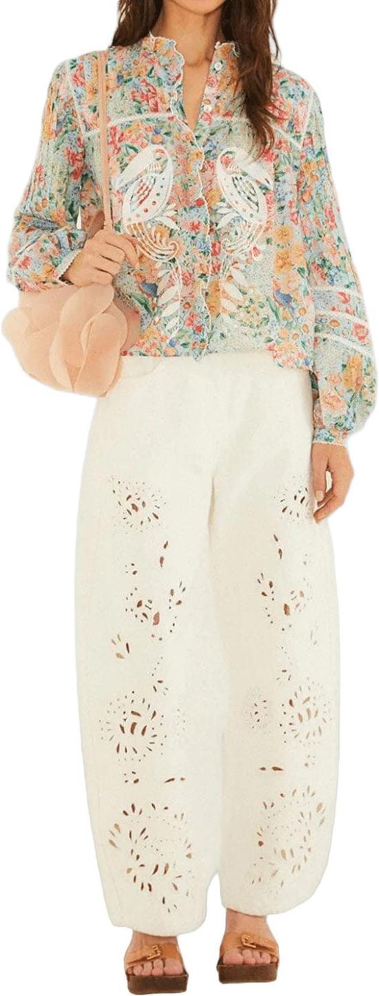 26FW 팜 리오 블라우스 FARMRIO355775L0026RENDEIRAMULTICOLORCUTWORKBLOUSEBLOUSESMULTICOLOR DIVERS - FARM RIO