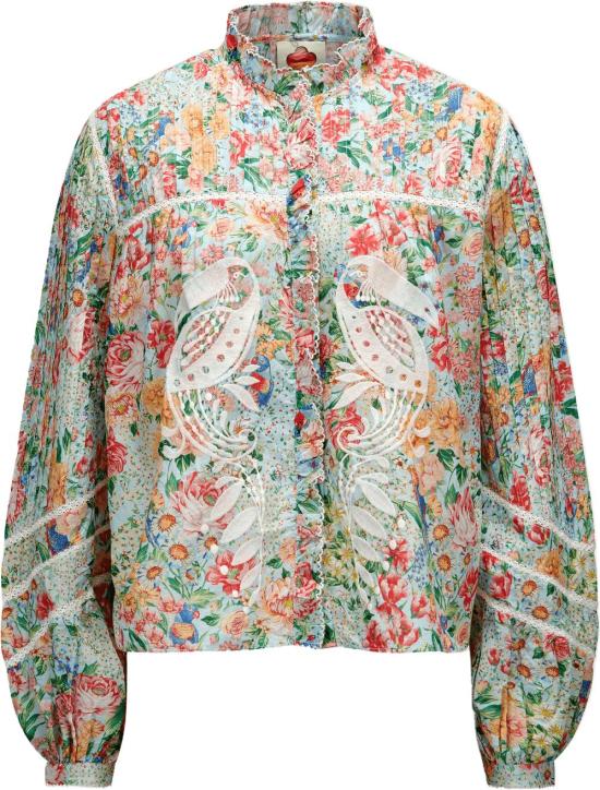 26FW 팜 리오 블라우스 FARMRIO355775L0026RENDEIRAMULTICOLORCUTWORKBLOUSEBLOUSESMULTICOLOR DIVERS