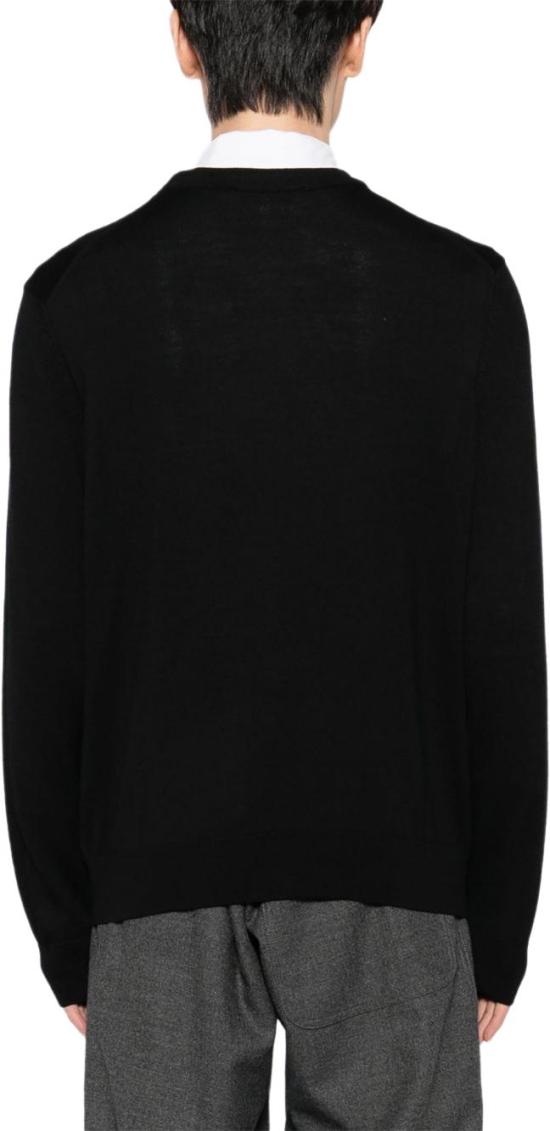 25FW 메종키츠네 폭스 헤드 메리노 레귤러 스웨터 PM00801KT1181P199 BLACK - MAISON KITSUNE