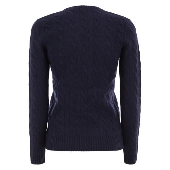 26FW 폴로 랄프로렌 포니 로고 자수 케이블 니트 v넥 스웨터 211971866 NAVY - POLO RALPH LAUREN