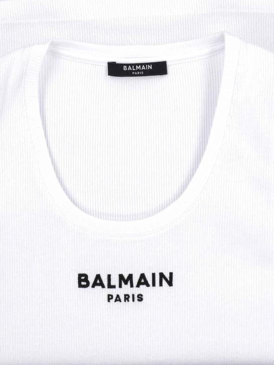 26FW 발망 민소매 티셔츠 HF1EB075BD10GAB White - BALMAIN