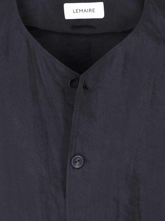26SS 르메르 드라이 실크 V넥 셔츠 SH1235LF1308BK999 Black - LEMAIRE