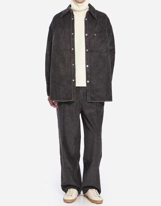 26SS 아미 코듀로이 벨벳 사이드 슬릿 오버셔츠 USH793CO0131020 GREY - AMI