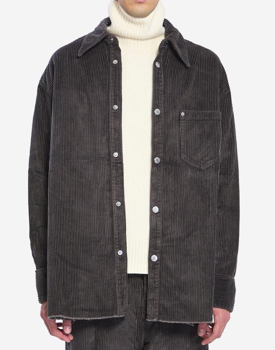 26SS 아미 코듀로이 벨벳 사이드 슬릿 오버셔츠 USH793CO0131020 GREY - AMI