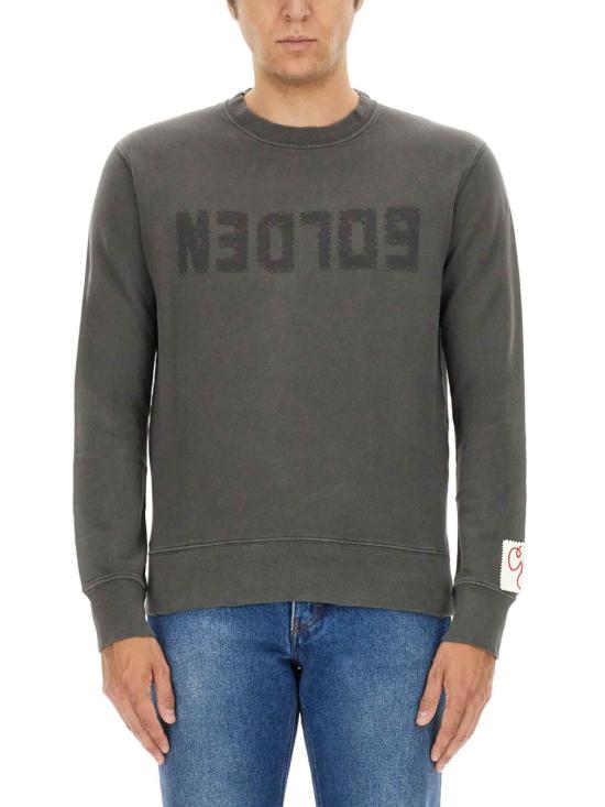 26FW 골든구스 골든 레터링 올리브 그린 스웨트셔츠 GMP01223 P00064260318 CHARCOAL - GOLDEN GOOSE