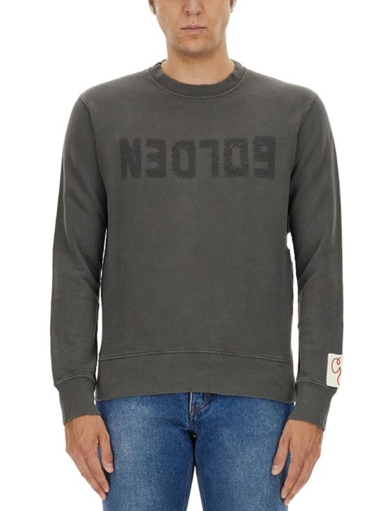 26FW 골든구스 골든 레터링 올리브 그린 스웨트셔츠 GMP01223 P00064260318 CHARCOAL - GOLDEN GOOSE
