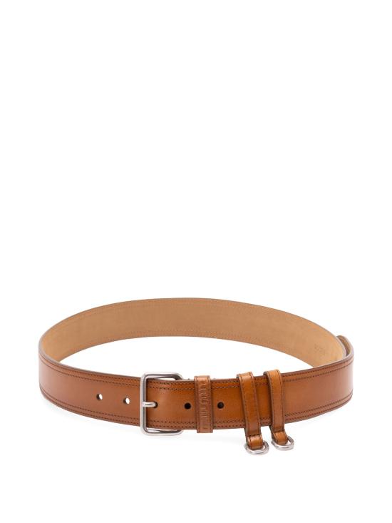 26FW 미우미우 더블 루프 버클 가죽 레귤러 벨트 5CC7312IER F0046 CAMEL