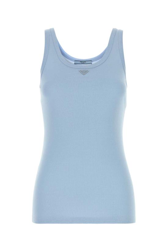 26FW 프라다 민소매 티셔츠 39576LSWMO14L0 F0012 LIGHT BLUE