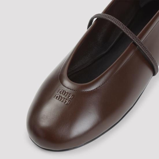 26FW 미우미우 플랫 슈즈 5F334EF005070 F0003 BROWN - MIU MIU