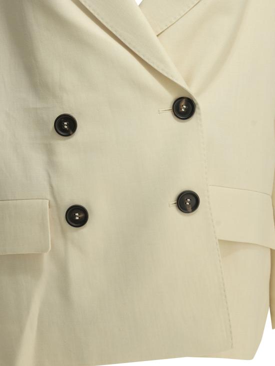 26SS 브루넬로 쿠치넬리 모닐리 비스코스 & 리넨 플루이드 트윌 블레이저 MH1267621C579X WHITE - BRUNELLO CUCINELLI