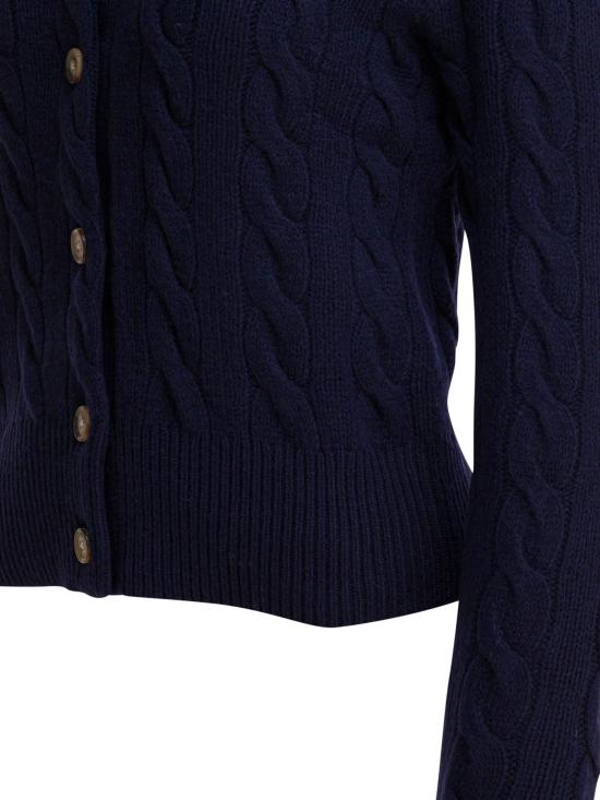 26FW 폴로 랄프로렌 로고 자수 크루넥 가디건 211972104004HUNTERNAVY BLUE - POLO RALPH LAUREN