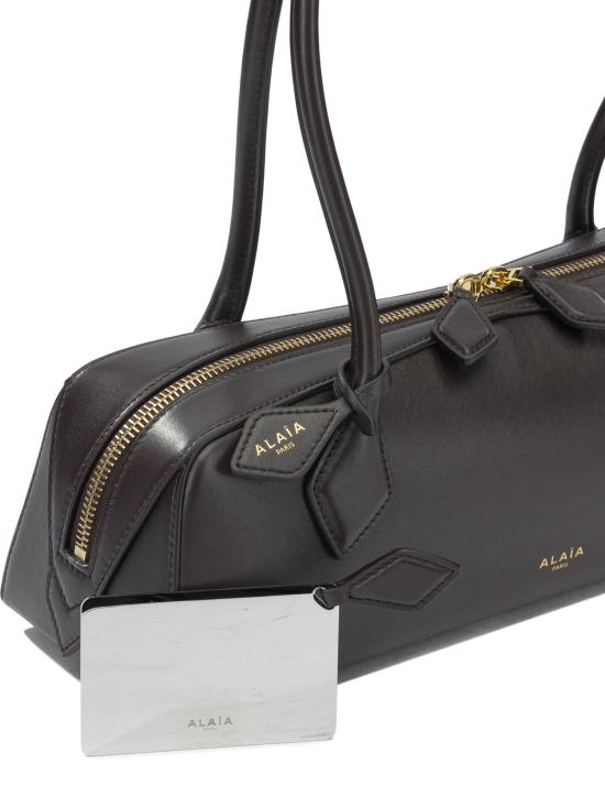 26FW 알라이아 르 테켈 미디움 레더 숄더백 AA1S06033I061U15 BROWN - ALAIA