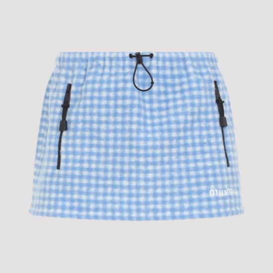 26FW 미우미우 숏 스커트 MG2518SOOO6375 F0UB3 BLUE - MIU MIU