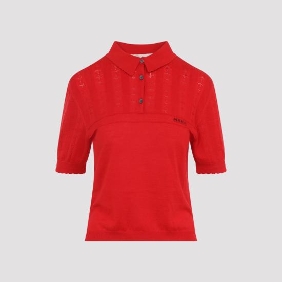 26FW 마르니 폴로 티셔츠 POMD0067EQUFZ634 00R63 RED - MARNI