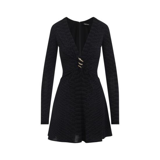 26FW 로베르토 카발리 미디 원피스 XQT152NLS36 05051 BLACK