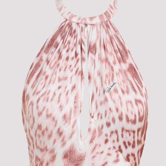 26FW 로베르토 카발리 롱 원피스 XQT141JRT23 02500 PINK PURPLE - ROBERTO CAVALLI
