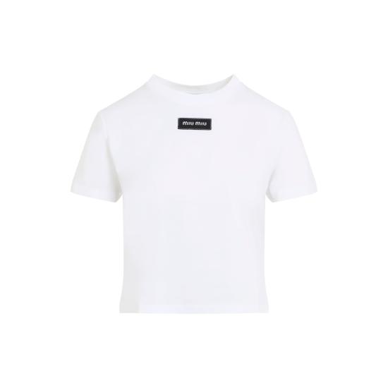 26FW 미우미우 반팔 티셔츠 MJNA45SOOO6398 F0009 WHITE