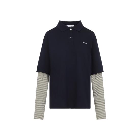 26FW 미우미우 폴로 티셔츠 MJL076SOOO17OR F0UD9 BLUE