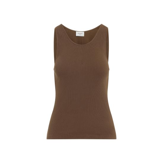 26FW 생로랑 민소매 티셔츠 842992Y37EC 2121 BROWN