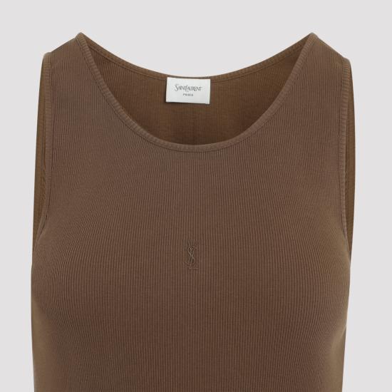 26FW 생로랑 민소매 티셔츠 842992Y37EC 2121 BROWN - SAINT LAURENT