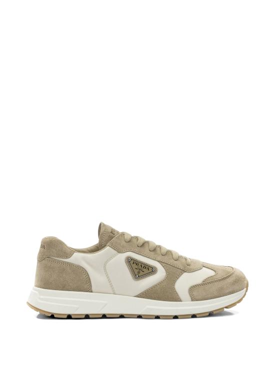 26FW 프라다 프락스 스웨이드 앤 리나일론 스니커즈 2EE455LOW F04CR NUDE NEUTRALS