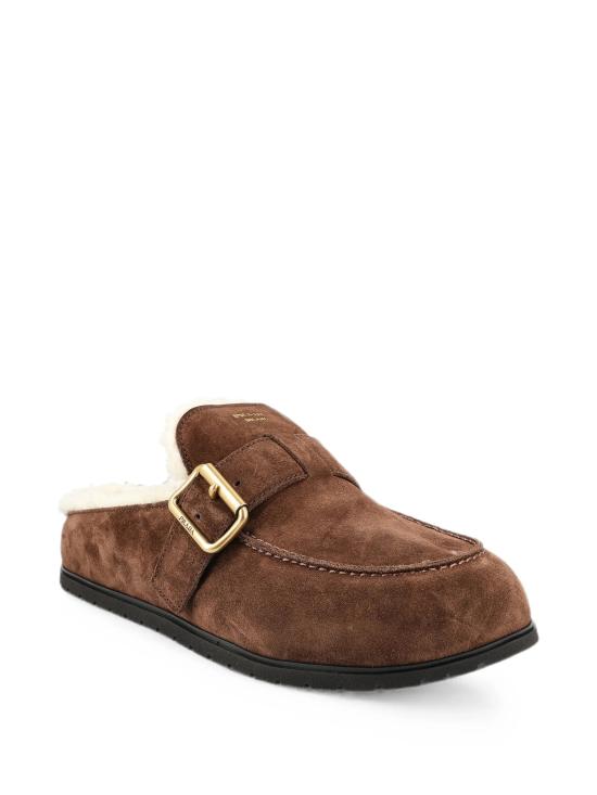 26FW 프라다 스웨이드 셔링 뮬 스웨이드 셔링 뮬 1R548OJFT F0003 BROWN - PRADA