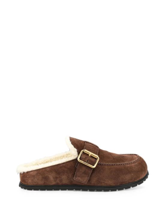 26FW 프라다 스웨이드 셔링 뮬 스웨이드 셔링 뮬 1R548OJFT F0003 BROWN