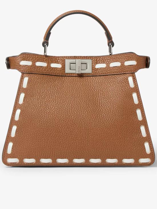 26FW 펜디 피카부 아이씨유 스몰 가죽 토트백 8BN327AY6X F1X1T BROWN - FENDI