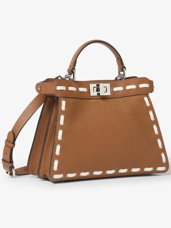 26FW 펜디 피카부 아이씨유 스몰 가죽 토트백 8BN327AY6X F1X1T BROWN - FENDI