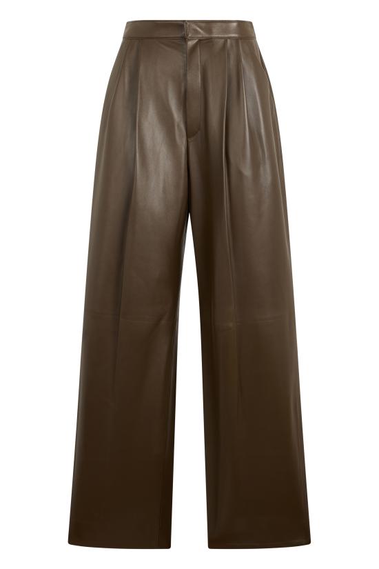 26FW 보테가베네타 가죽 팬츠 871519V61D03476 brown