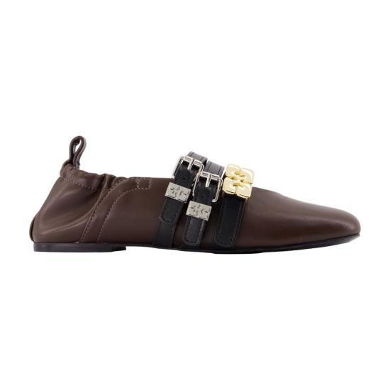 26FW 가니 플랫 슈즈 D1020001ZWX BROWN