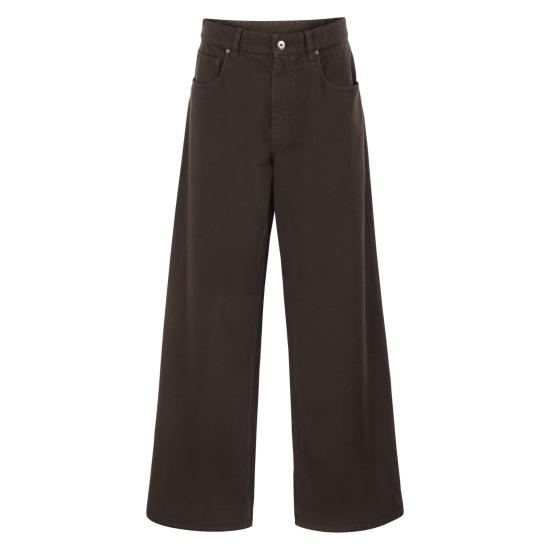 26FW 브루넬로 쿠치넬리 스트레이트 팬츠 M0H81P4075 DARK BROWN