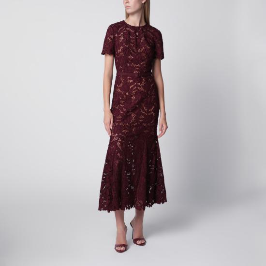 26FW 셀프 포트레이트 롱 원피스 PF26 107MPL Burgundy
