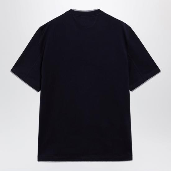 26FW 브루넬로 쿠치넬리 자수 로고 티셔츠 M0B137427CO Blue - BRUNELLO CUCINELLI