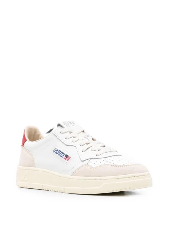 26FW 오트리 메달리스트 로우 스니커즈 AULM LS43 099 LEAT SUEDE WHITE RED - AUTRY