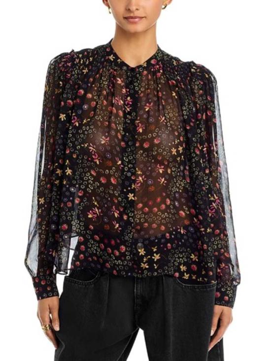26FW 이자벨마랑에뚜왈 블라우스 HT0947FAD3J01E BKEC BLACK ECRU - ISABEL MARANT ETOILE