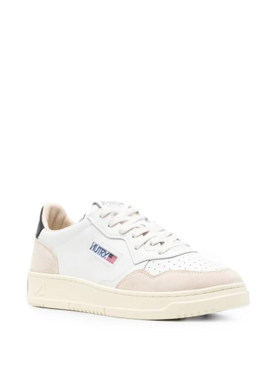 26FW 오트리 메달리스트 로우 스니커즈 AULM LS21 099 LEAT SUEDE WHITE BLACK - AUTRY