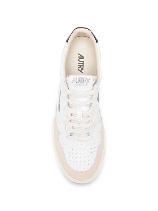 26FW 오트리 메달리스트 로우 스니커즈 AULM LS21 099 LEAT SUEDE WHITE BLACK - AUTRY