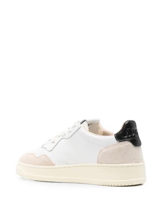 26FW 오트리 메달리스트 로우 스니커즈 AULM LS21 099 LEAT SUEDE WHITE BLACK - AUTRY