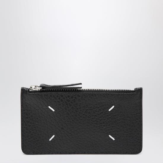 26FW 마르지엘라 스티치 레더 지퍼 카드 홀더 S56UI0143UP4455 Black