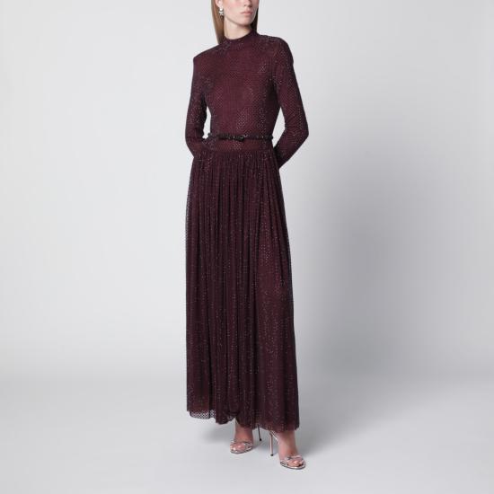26FW 셀프 포트레이트 롱 원피스 PF26 139XPL Burgundy