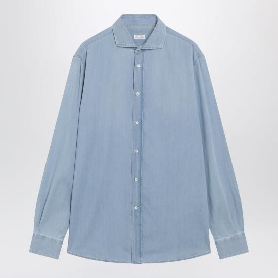 26FW 브루넬로 쿠치넬리 데님 셔츠 MR6830627DE Light blue