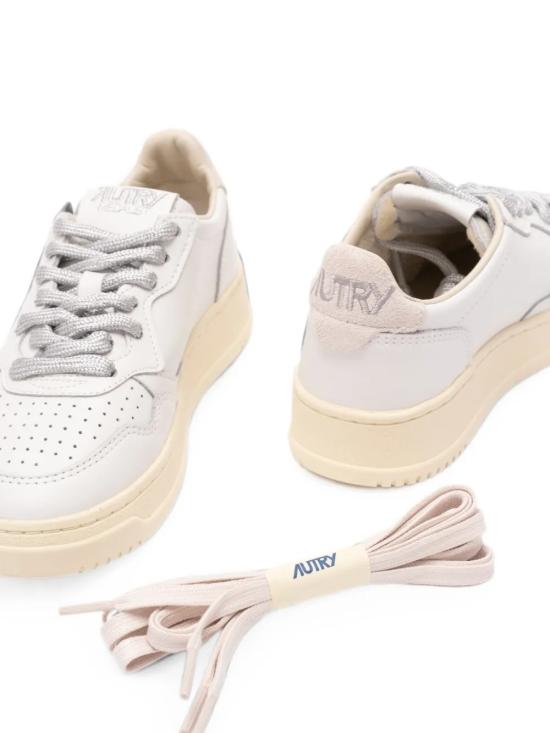 26FW 오트리 메달리스트 로우 레더 스니커즈 AULW SW03 White silver - AUTRY