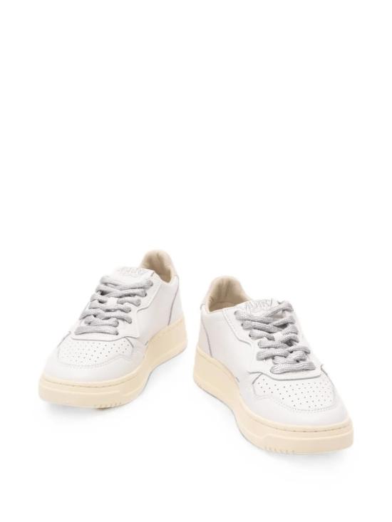26FW 오트리 메달리스트 로우 레더 스니커즈 AULW SW03 White silver - AUTRY