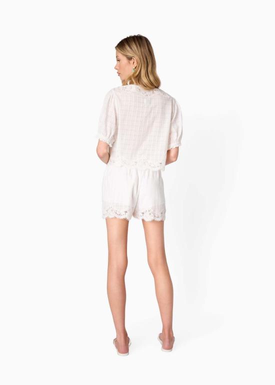  카미 뉴욕 블라우스 Cami Nyc Junie 코튼 체크 탑 화이트 - CAMI NYC