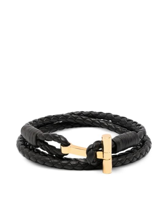 26FW 톰포드 브레이디드 레더 브레이슬릿 JM005 ICL002G EIR DARK BROWN