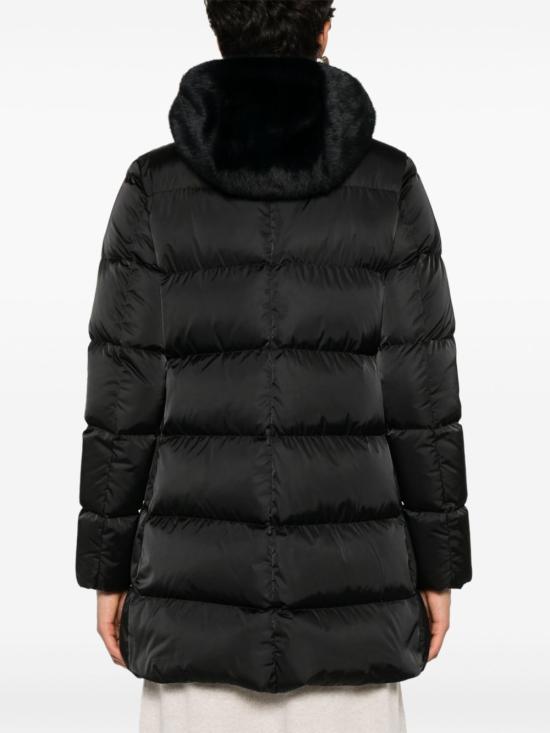 26FW 에르노 새틴 & 뉴 레이디 퍼 A셰이프 다운 자킷 PI001934D 12170Z 9300 NERO - HERNO